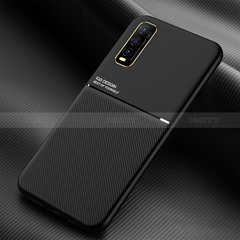 Coque Ultra Fine Silicone Souple Housse Etui avec Aimante Magnetique pour Vivo Y70t 5G Noir Plus