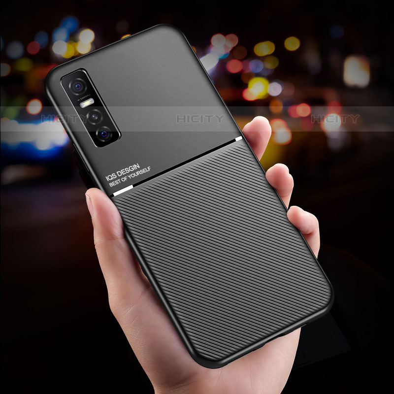 Coque Ultra Fine Silicone Souple Housse Etui avec Aimante Magnetique pour Vivo Y73s 5G Plus