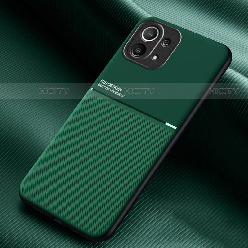 Coque Ultra Fine Silicone Souple Housse Etui avec Aimante Magnetique pour Xiaomi Mi 11 Lite 5G NE Vert Plus