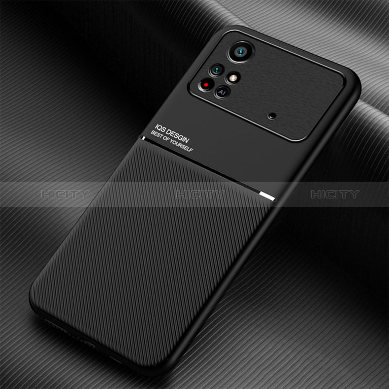 Coque Ultra Fine Silicone Souple Housse Etui avec Aimante Magnetique pour Xiaomi Poco M4 Pro 4G Noir Plus