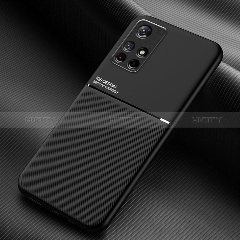 Coque Ultra Fine Silicone Souple Housse Etui avec Aimante Magnetique pour Xiaomi Poco M4 Pro 5G Noir Plus