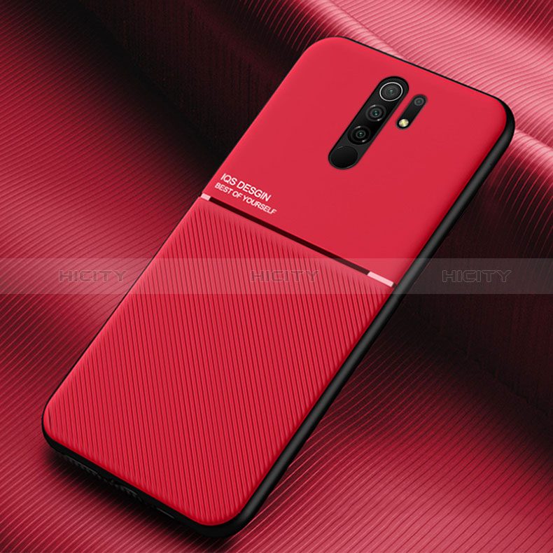 Coque Ultra Fine Silicone Souple Housse Etui avec Aimante Magnetique pour Xiaomi Redmi 9 Prime India Rouge Plus