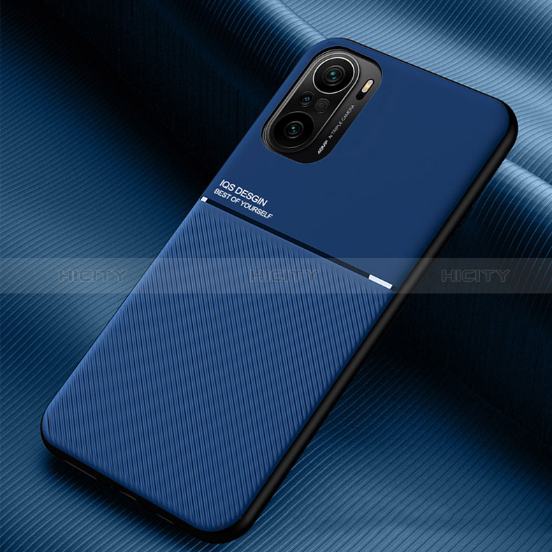 Coque Ultra Fine Silicone Souple Housse Etui avec Aimante Magnetique pour Xiaomi Redmi K40 5G Bleu Plus