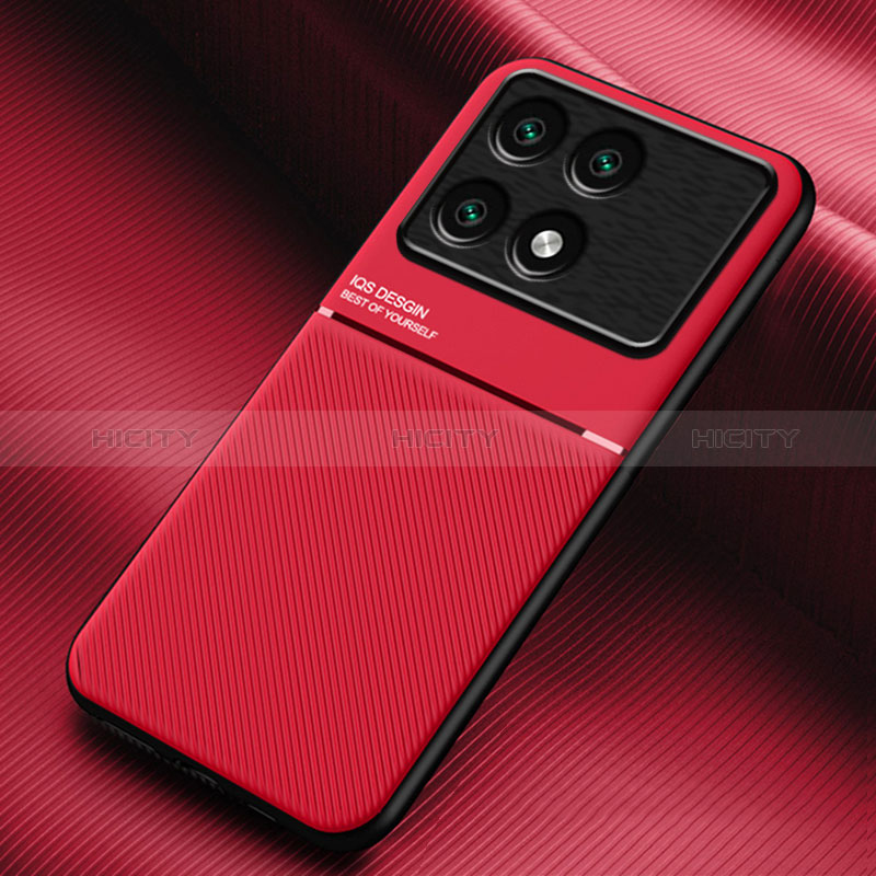 Coque Ultra Fine Silicone Souple Housse Etui avec Aimante Magnetique pour Xiaomi Redmi K70 5G Rouge Plus