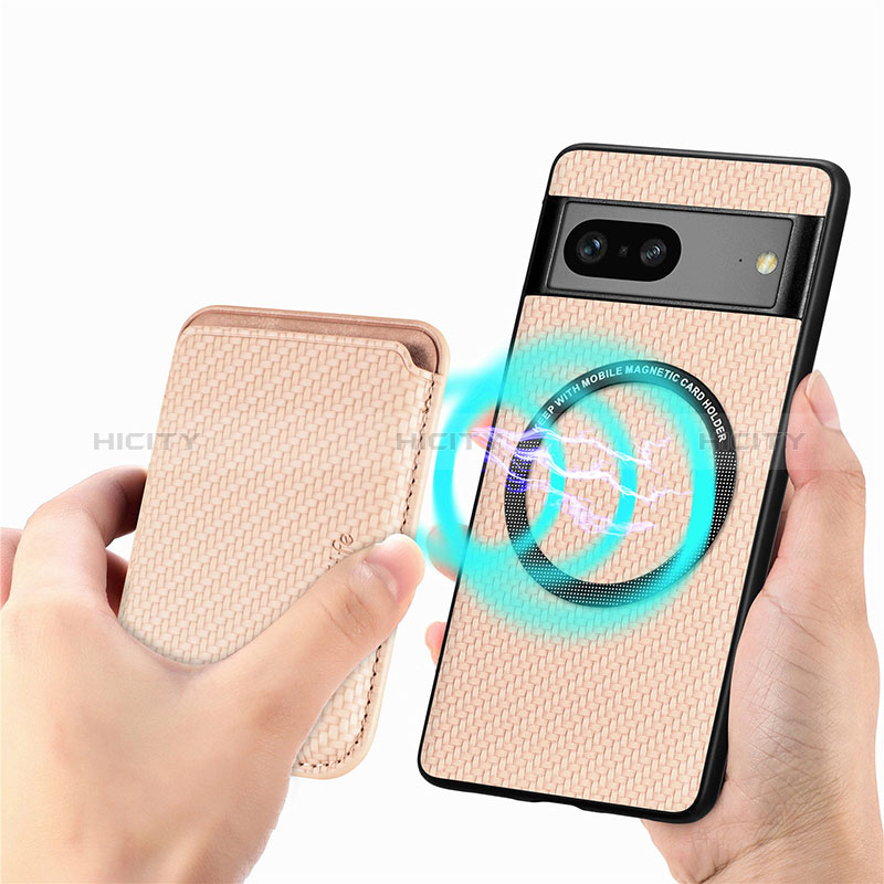 Coque Ultra Fine Silicone Souple Housse Etui avec Aimante Magnetique S01D pour Google Pixel 7 5G Or Plus