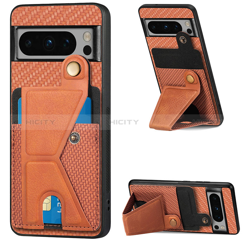 Coque Ultra Fine Silicone Souple Housse Etui avec Aimante Magnetique S01D pour Google Pixel 8 Pro 5G Marron Plus