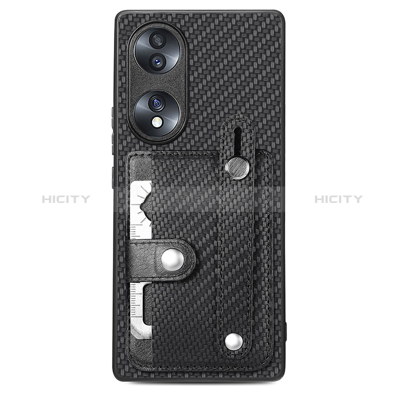 Coque Ultra Fine Silicone Souple Housse Etui avec Aimante Magnetique S01D pour Huawei Honor 70 5G Noir Plus