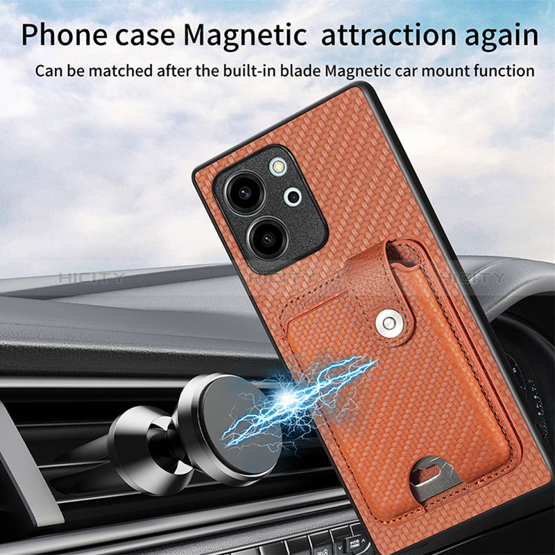 Coque Ultra Fine Silicone Souple Housse Etui avec Aimante Magnetique S01D pour Huawei Honor 80 SE 5G Plus