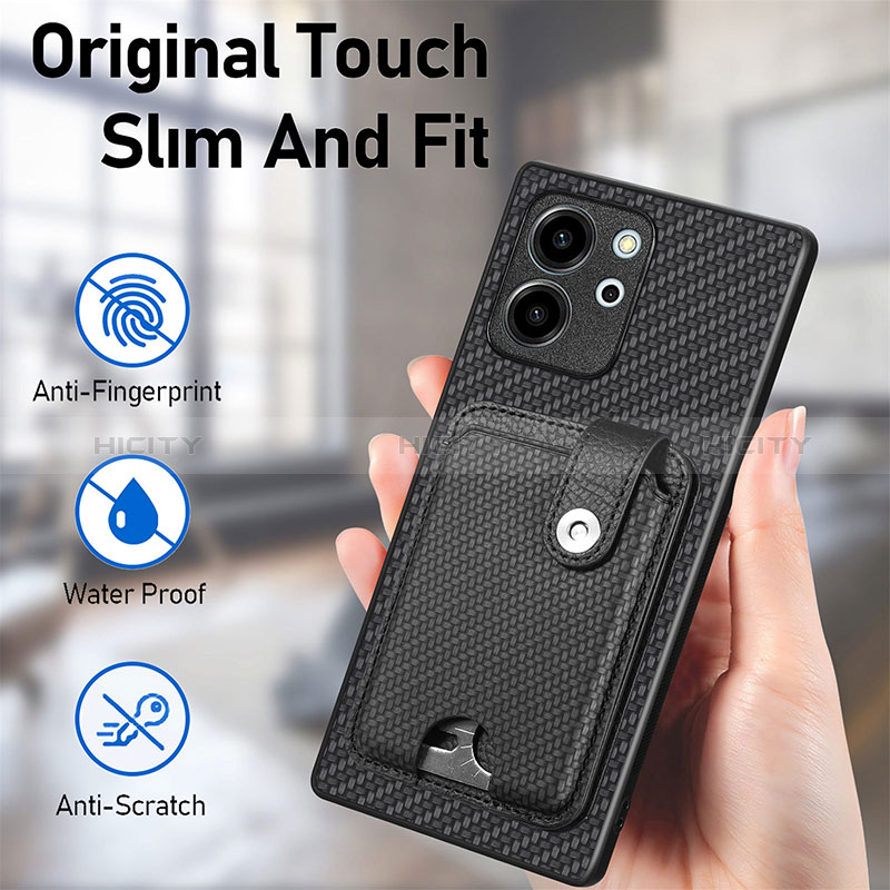 Coque Ultra Fine Silicone Souple Housse Etui avec Aimante Magnetique S01D pour Huawei Honor 80 SE 5G Plus