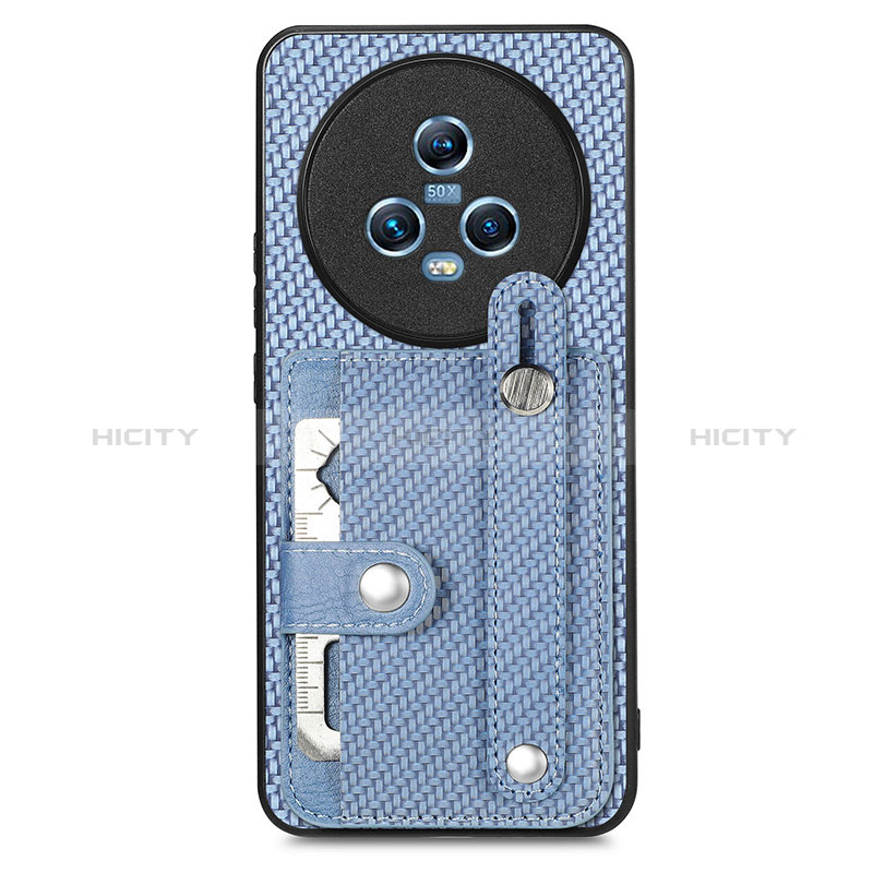 Coque Ultra Fine Silicone Souple Housse Etui avec Aimante Magnetique S01D pour Huawei Honor Magic5 5G Bleu Plus