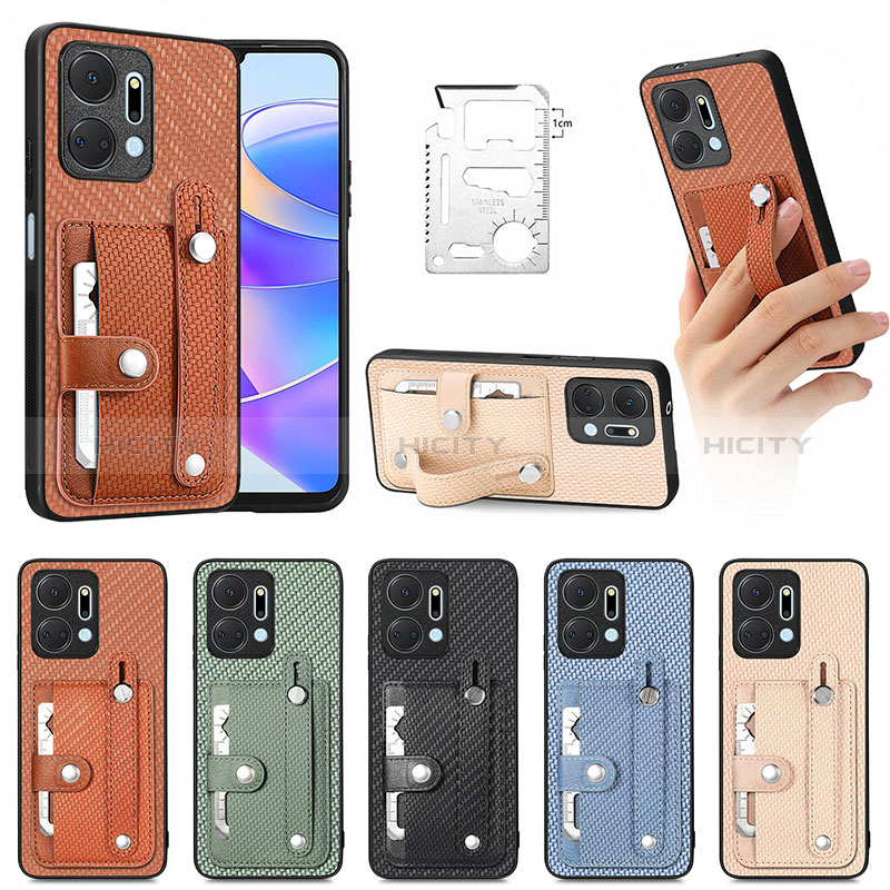 Coque Ultra Fine Silicone Souple Housse Etui avec Aimante Magnetique S01D pour Huawei Honor X7a Plus