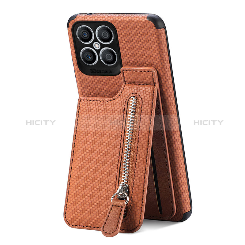 Coque Ultra Fine Silicone Souple Housse Etui avec Aimante Magnetique S01D pour Huawei Honor X8 4G Marron Plus