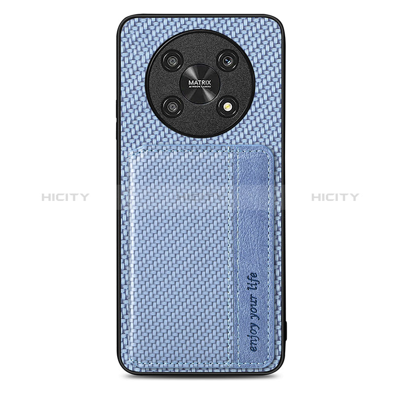 Coque Ultra Fine Silicone Souple Housse Etui avec Aimante Magnetique S01D pour Huawei Honor X9 5G Bleu Plus