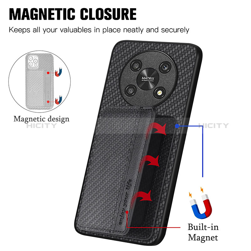 Coque Ultra Fine Silicone Souple Housse Etui avec Aimante Magnetique S01D pour Huawei Honor X9 5G Plus