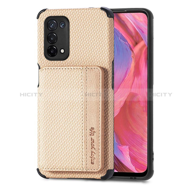 Coque Ultra Fine Silicone Souple Housse Etui avec Aimante Magnetique S01D pour Oppo A54 5G Or Plus