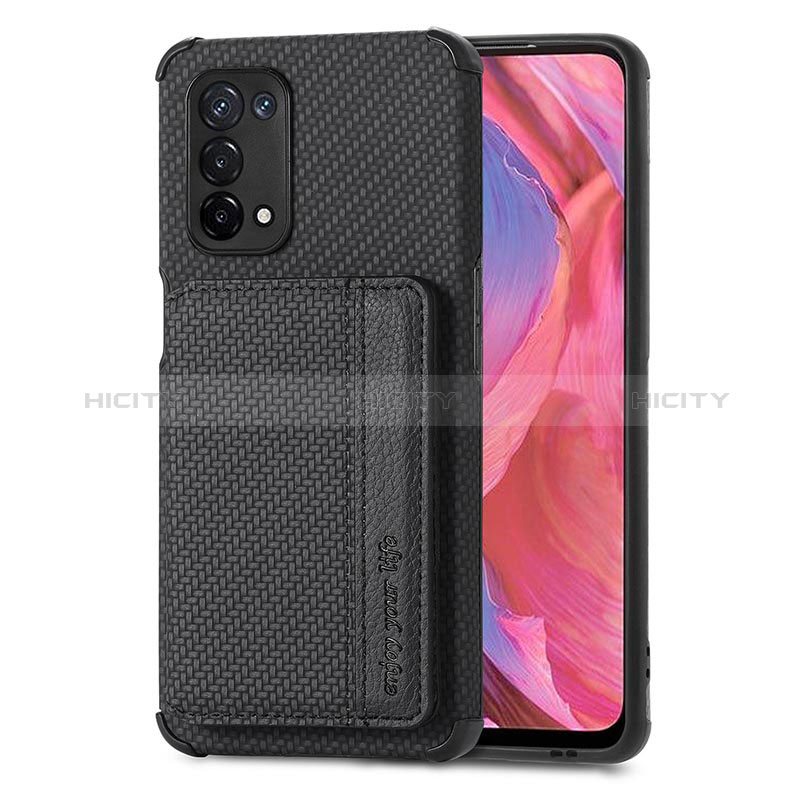 Coque Ultra Fine Silicone Souple Housse Etui avec Aimante Magnetique S01D pour Oppo A74 5G Noir Plus