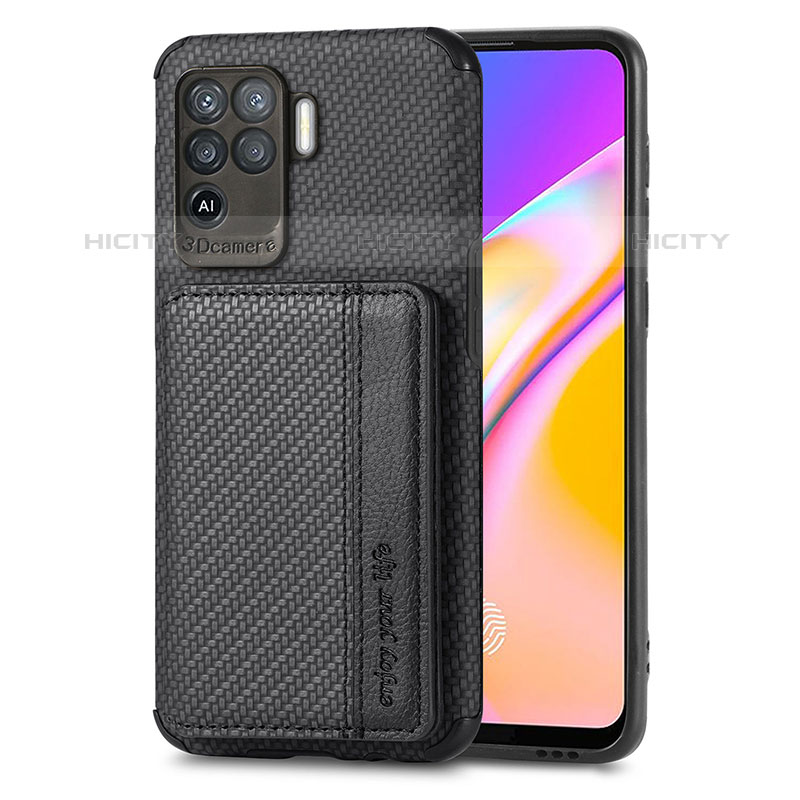 Coque Ultra Fine Silicone Souple Housse Etui avec Aimante Magnetique S01D pour Oppo A94 4G Noir Plus