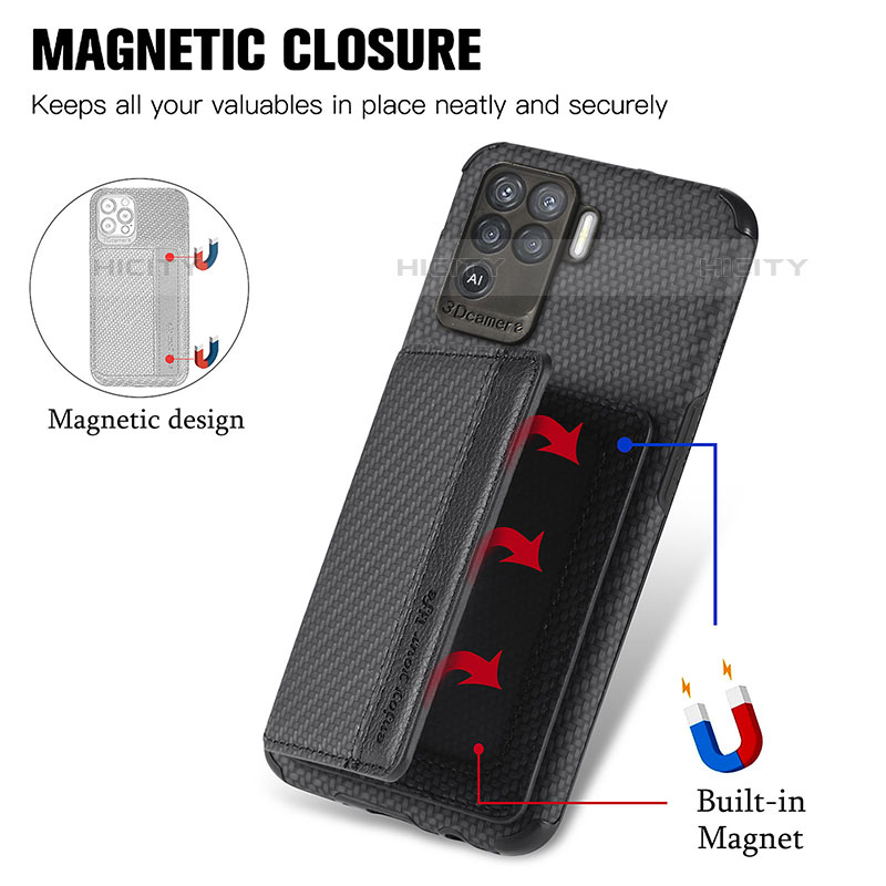 Coque Ultra Fine Silicone Souple Housse Etui avec Aimante Magnetique S01D pour Oppo A94 4G Plus