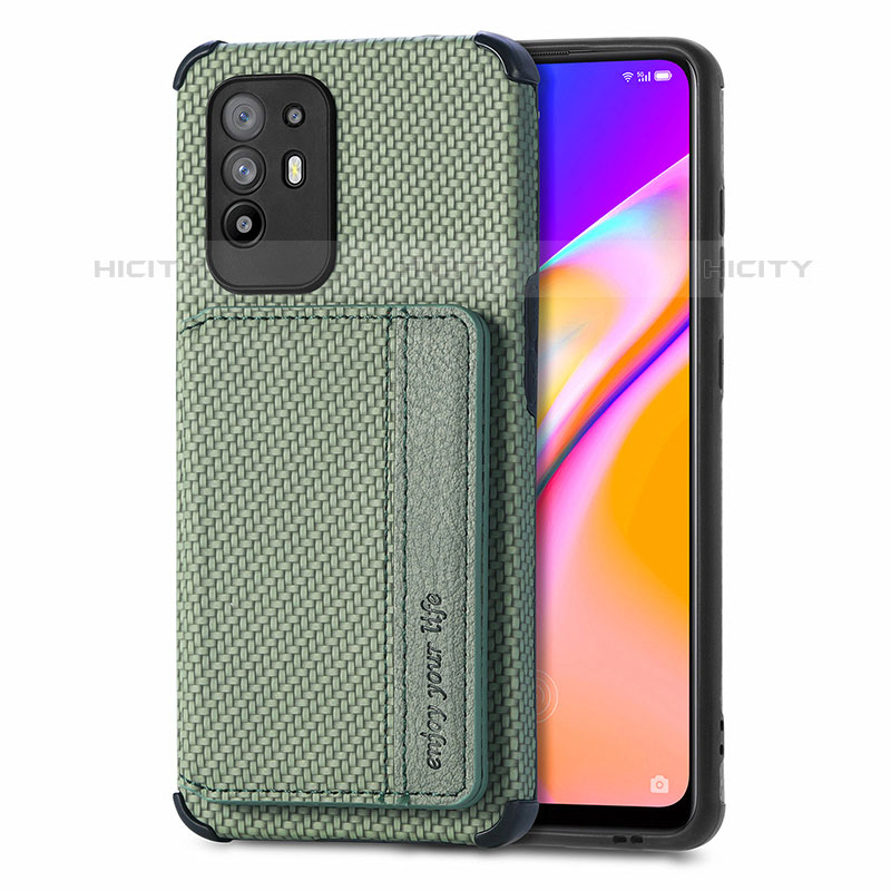 Coque Ultra Fine Silicone Souple Housse Etui avec Aimante Magnetique S01D pour Oppo A94 5G Vert Plus