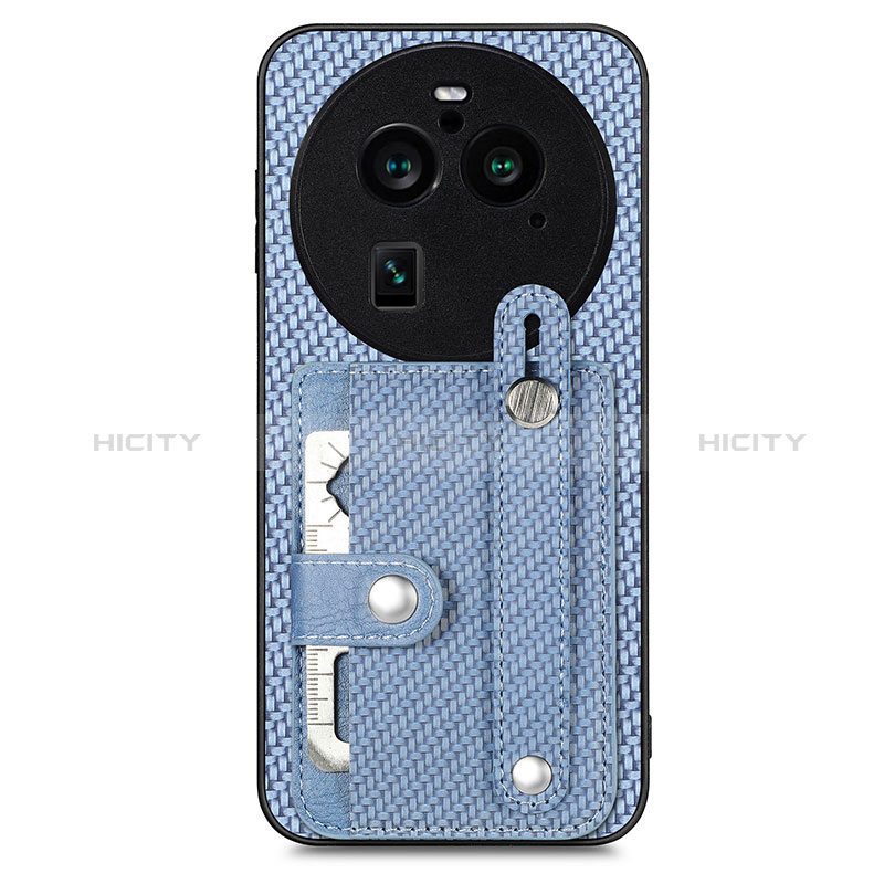 Coque Ultra Fine Silicone Souple Housse Etui avec Aimante Magnetique S01D pour Oppo Find X6 5G Bleu Plus