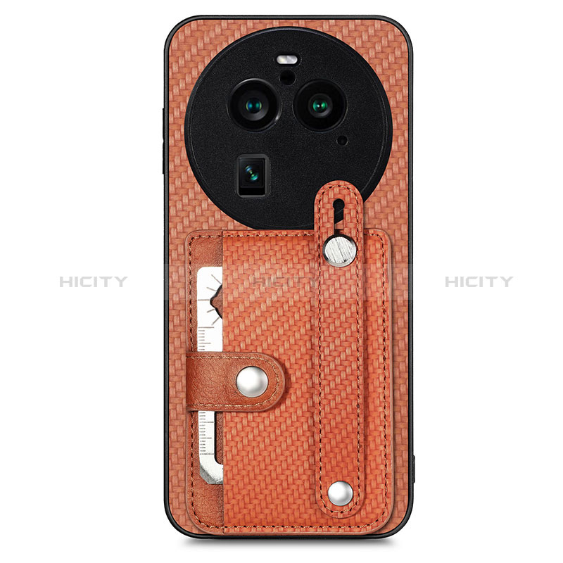 Coque Ultra Fine Silicone Souple Housse Etui avec Aimante Magnetique S01D pour Oppo Find X6 Pro 5G Marron Plus