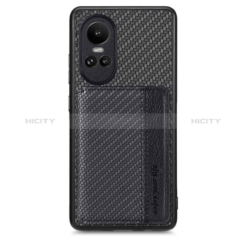 Coque Ultra Fine Silicone Souple Housse Etui avec Aimante Magnetique S01D pour Oppo Reno10 5G Noir Plus