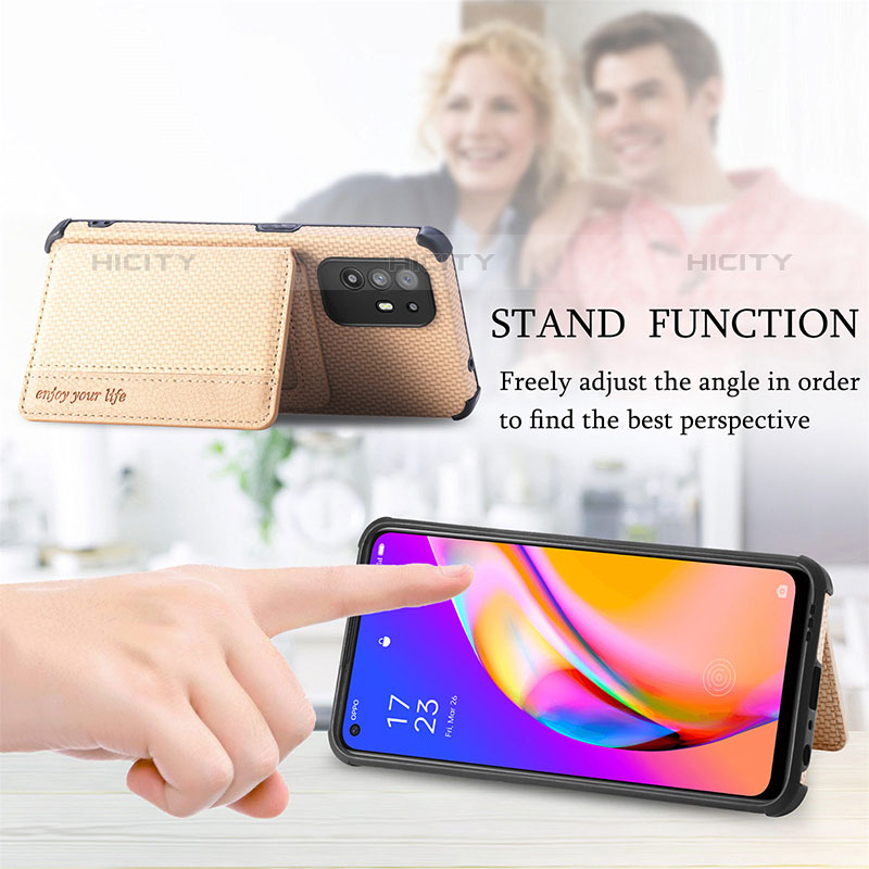 Coque Ultra Fine Silicone Souple Housse Etui avec Aimante Magnetique S01D pour Oppo Reno5 Z 5G Plus