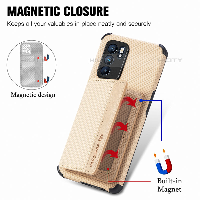 Coque Ultra Fine Silicone Souple Housse Etui avec Aimante Magnetique S01D pour Oppo Reno6 5G Plus