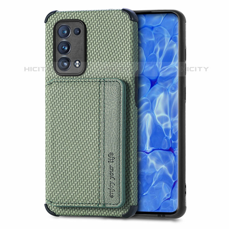 Coque Ultra Fine Silicone Souple Housse Etui avec Aimante Magnetique S01D pour Oppo Reno6 Pro 5G Vert Plus