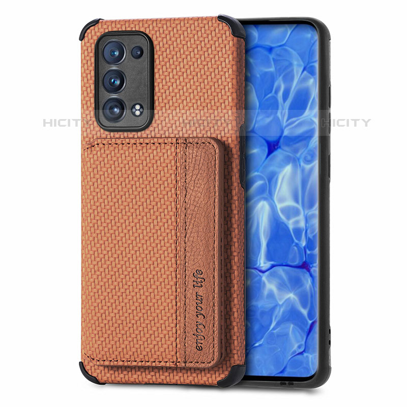 Coque Ultra Fine Silicone Souple Housse Etui avec Aimante Magnetique S01D pour Oppo Reno6 Pro+ Plus 5G Marron Plus