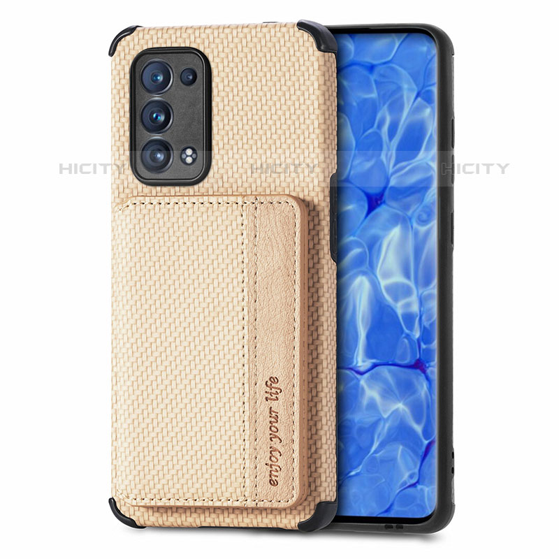 Coque Ultra Fine Silicone Souple Housse Etui avec Aimante Magnetique S01D pour Oppo Reno6 Pro+ Plus 5G Or Plus