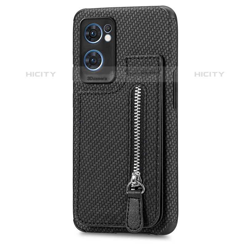 Coque Ultra Fine Silicone Souple Housse Etui avec Aimante Magnetique S01D pour Oppo Reno7 5G Noir Plus