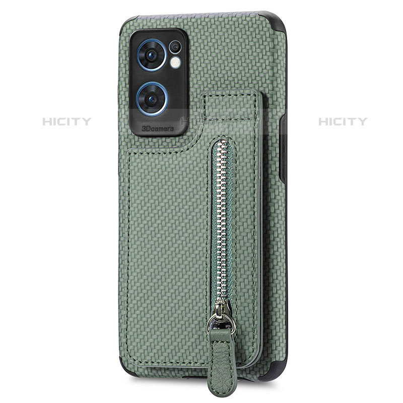 Coque Ultra Fine Silicone Souple Housse Etui avec Aimante Magnetique S01D pour Oppo Reno7 5G Vert Plus