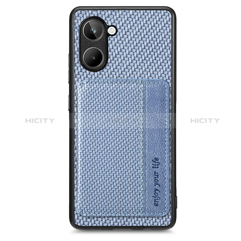 Coque Ultra Fine Silicone Souple Housse Etui avec Aimante Magnetique S01D pour Realme 10 4G Bleu Plus