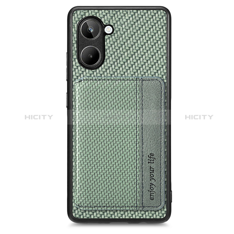 Coque Ultra Fine Silicone Souple Housse Etui avec Aimante Magnetique S01D pour Realme 10 4G Vert Plus