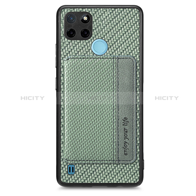 Coque Ultra Fine Silicone Souple Housse Etui avec Aimante Magnetique S01D pour Realme C21Y Vert Plus