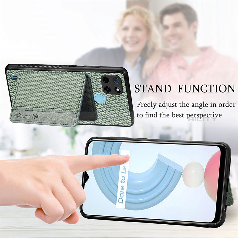 Coque Ultra Fine Silicone Souple Housse Etui avec Aimante Magnetique S01D pour Realme C25Y India Plus