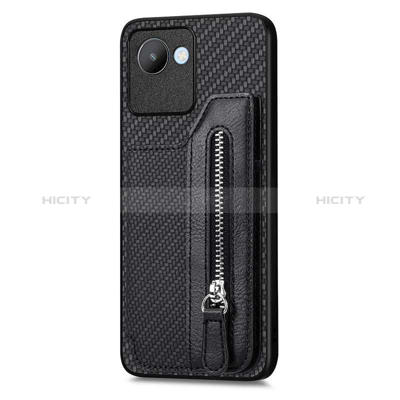 Coque Ultra Fine Silicone Souple Housse Etui avec Aimante Magnetique S01D pour Realme C30s Noir Plus