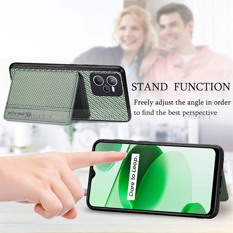 Coque Ultra Fine Silicone Souple Housse Etui avec Aimante Magnetique S01D pour Realme C35 Plus