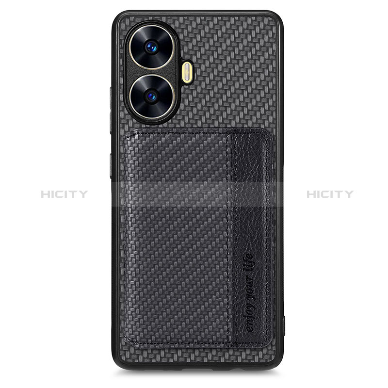 Coque Ultra Fine Silicone Souple Housse Etui avec Aimante Magnetique S01D pour Realme C55 Noir Plus