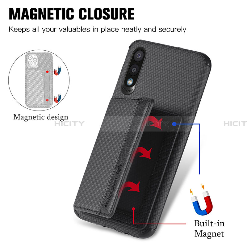 Coque Ultra Fine Silicone Souple Housse Etui avec Aimante Magnetique S01D pour Samsung Galaxy A02 Plus