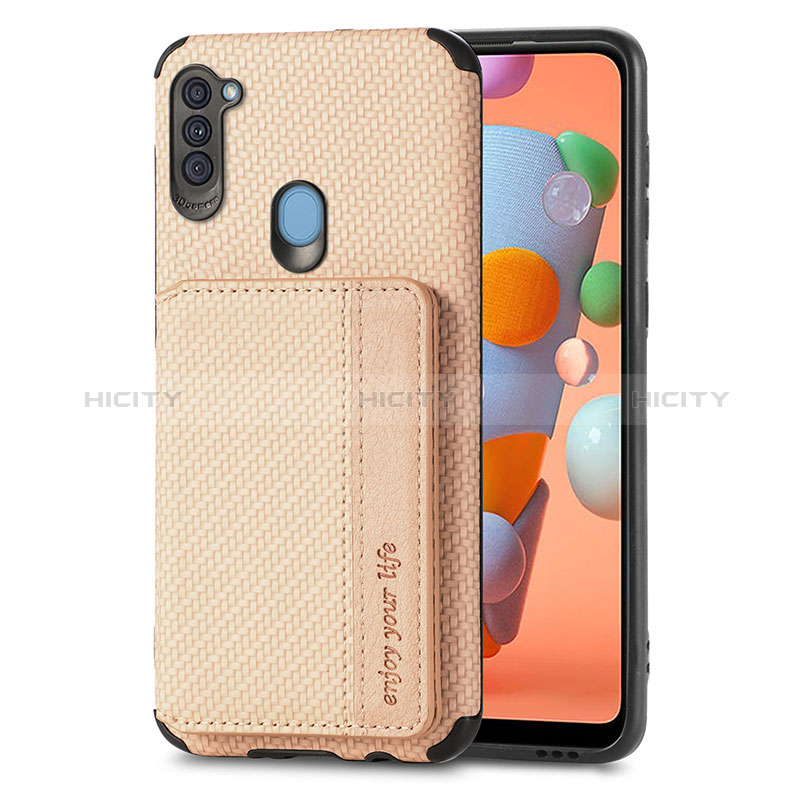 Coque Ultra Fine Silicone Souple Housse Etui avec Aimante Magnetique S01D pour Samsung Galaxy A11 Or Plus