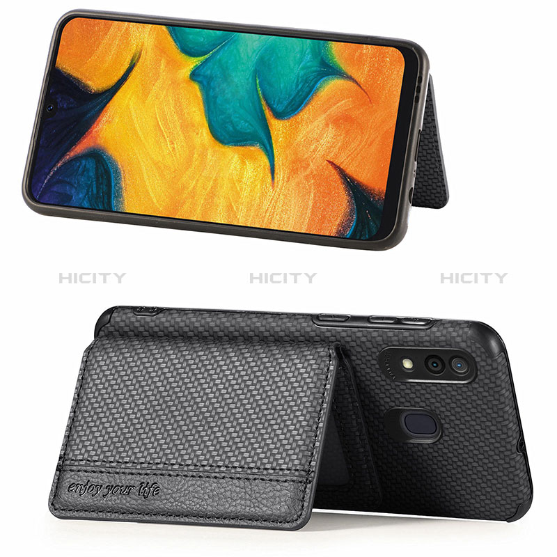 Coque Ultra Fine Silicone Souple Housse Etui avec Aimante Magnetique S01D pour Samsung Galaxy A20 Plus