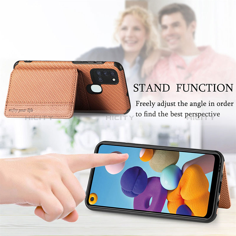 Coque Ultra Fine Silicone Souple Housse Etui avec Aimante Magnetique S01D pour Samsung Galaxy A21s Plus