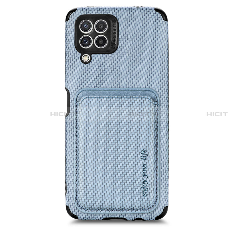 Coque Ultra Fine Silicone Souple Housse Etui avec Aimante Magnetique S01D pour Samsung Galaxy A22 4G Bleu Plus