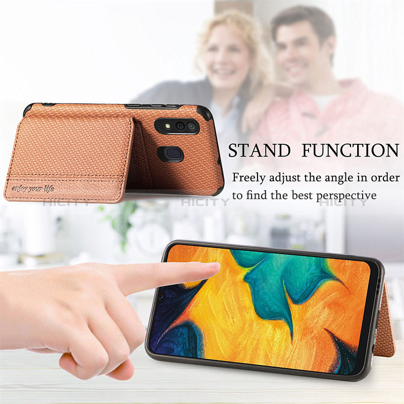 Coque Ultra Fine Silicone Souple Housse Etui avec Aimante Magnetique S01D pour Samsung Galaxy A30 Plus