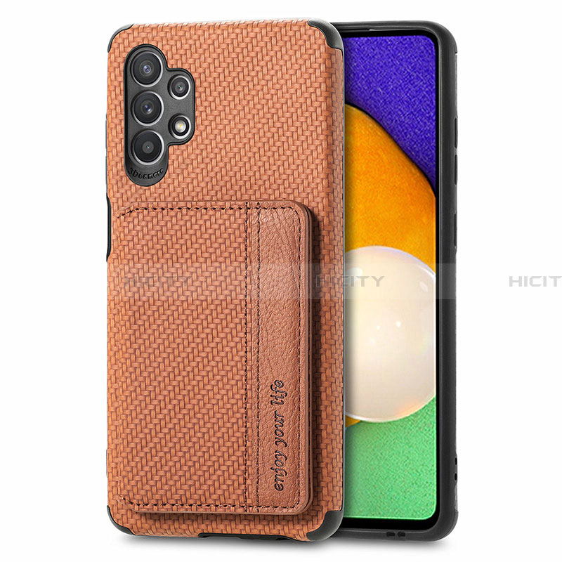 Coque Ultra Fine Silicone Souple Housse Etui avec Aimante Magnetique S01D pour Samsung Galaxy A32 5G Marron Plus