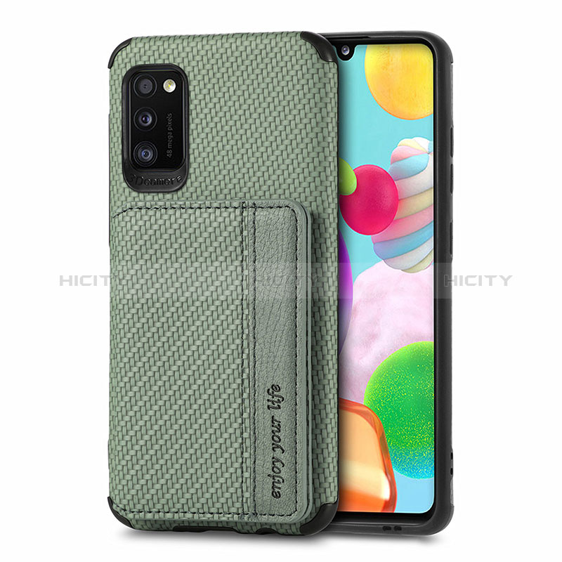 Coque Ultra Fine Silicone Souple Housse Etui avec Aimante Magnetique S01D pour Samsung Galaxy A41 Vert Plus