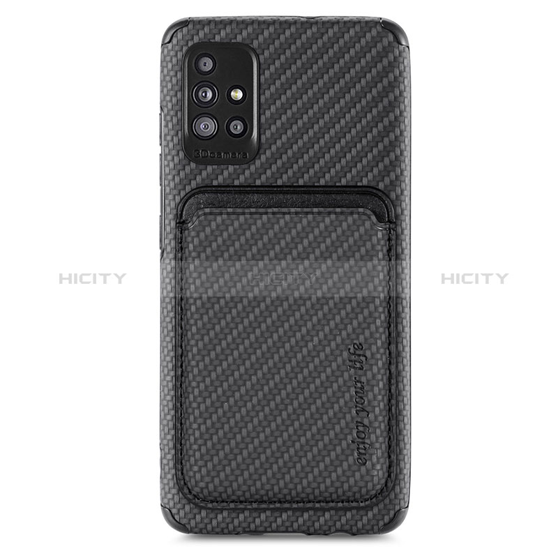 Coque Ultra Fine Silicone Souple Housse Etui avec Aimante Magnetique S01D pour Samsung Galaxy A51 4G Noir Plus