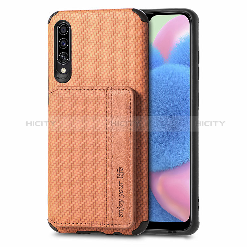 Coque Ultra Fine Silicone Souple Housse Etui avec Aimante Magnetique S01D pour Samsung Galaxy A70 Marron Plus